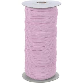 PATIKIL Elastic Bands 1/4 Inch x 50 Yards, Polyester Flat Elastic Cord Stretch Strap for Sewing Crafting DIY, Pink
