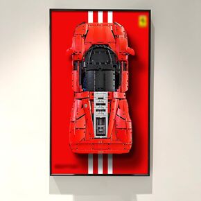 Display Wallboard for Lego Technic Ferrari Daytona SP3 42143 Race Car Model 1:8 Scale, Compatible with Lego F1, Gift Ideas for Lego Car Wall Mount Display Enthusiast, Size:19.7X 31.5in