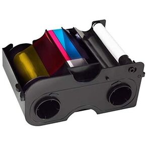 Pack of 2 Fargo YMCKO Ribbon Cartridge w/Cleaning Roller