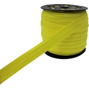 Yellow Fold Over Elastic 5/8 inch 15mm Elastic Bands for Sewing 40 Yards Wide Elastic Headbands Stretchy Ribbon for Crafts-Elastic Straps Trim for Girls Hair Ties-Bow-DIY Projects-Clothes