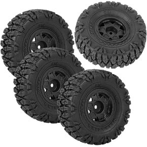 RC 1.0 "محور العجلات البلاستيكية والإطار للترقيات 1/18 TRX4M 1/24 محور SCX24 FCX24 مقياس RC Crawler Car.Crawler Tyres عجلات ، 4pcs. (Black-A)