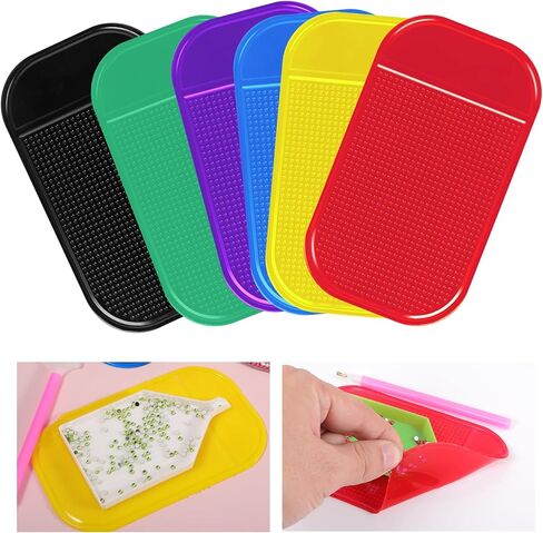 Xinjoduz 6 PCS Diamond Art Mat Pad Anti Slip Pad ، Diamond Art Diy Diam Miamond Streshy Treshy Laink Tools Diamond Non-Slip Universal Pad Pad kits for البالغين الماس 5D ملحقات الطلاء (6 لون) in Saudi Arabia