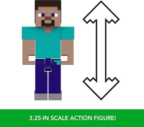 Mattel Minecraft Action Figure & Accessories 2 عبوة مع Steve في مقياس 3.25 بوصة ، مجموعة لعبة قابلة للتحصيل in Saudi Arabia