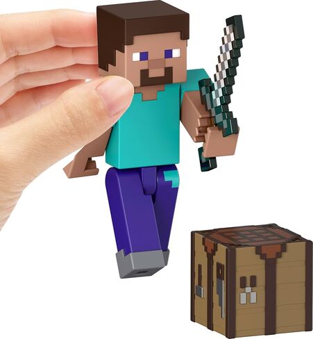 Mattel Minecraft Action Figure & Accessories 2 عبوة مع Steve في مقياس 3.25 بوصة ، مجموعة لعبة قابلة للتحصيل in Saudi Arabia