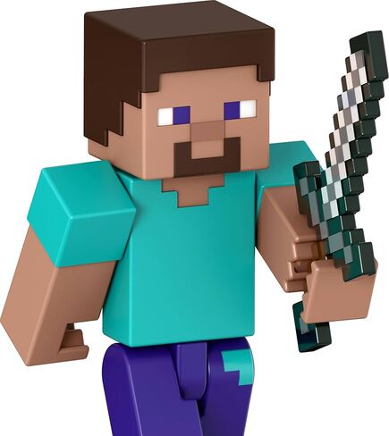 Mattel Minecraft Action Figure & Accessories 2 عبوة مع Steve في مقياس 3.25 بوصة ، مجموعة لعبة قابلة للتحصيل in Saudi Arabia