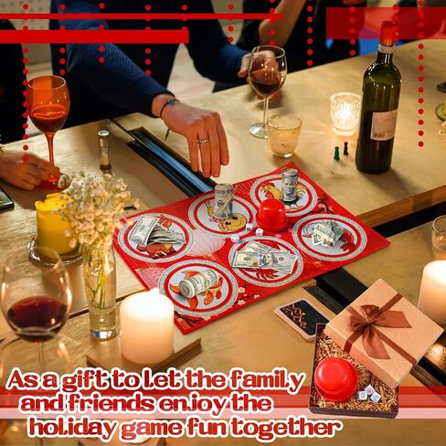 BAU Cua Dice Game Set Gourd Fish Shrimp Crab Dice with Mat Shaker Vietnamese BAU Cua Ca Cop Game for Lunar New Year, Gatherings, Celebrations in Saudi Arabia