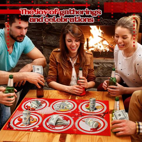 BAU Cua Dice Game Set Gourd Fish Shrimp Crab Dice with Mat Shaker Vietnamese BAU Cua Ca Cop Game for Lunar New Year, Gatherings, Celebrations in Saudi Arabia