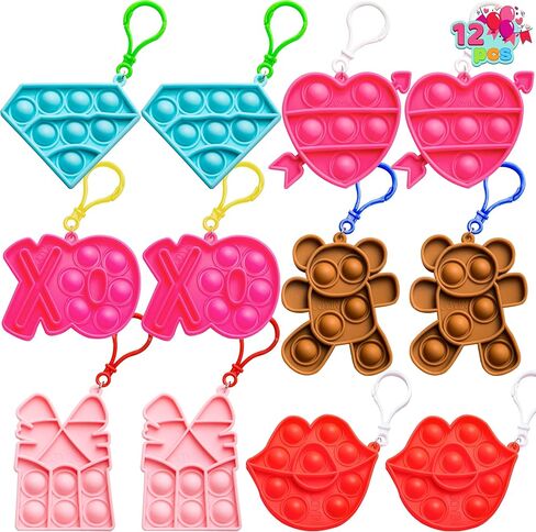 Joyin 12 PCS Valentine Pop Bubble Toys -chiewkain ، وضغط تخفيف الإجهاد للأطفال البالغين ، وفضل حفلات عيد الحب ، وهدايا عيد الحب ، وتبادل عيد الحب في الفصل الدراسي in Kuwait