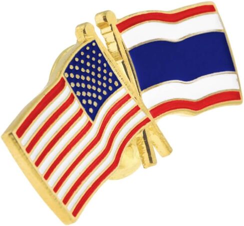 PinMart‘s USA and Canada Crossed Friendship Flag Enamel Lapel Pin - Country Flags Pins For Hats, Jackets, and Backpacks in Saudi Arabia