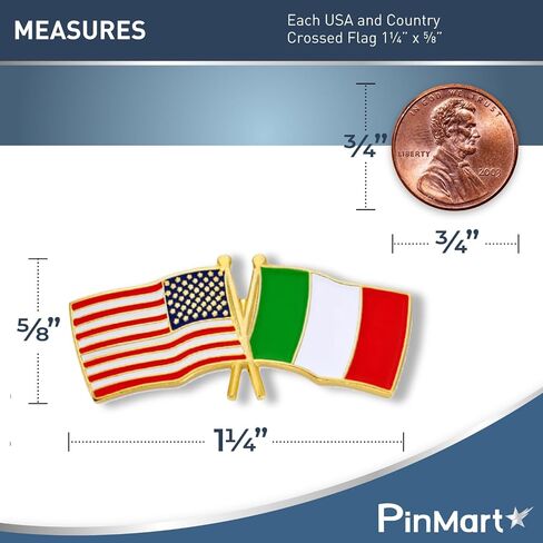 PinMart‘s USA and Canada Crossed Friendship Flag Enamel Lapel Pin - Country Flags Pins For Hats, Jackets, and Backpacks in Saudi Arabia