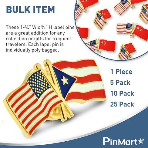 PinMart‘s USA and Canada Crossed Friendship Flag Enamel Lapel Pin - Country Flags Pins For Hats, Jackets, and Backpacks in Saudi Arabia