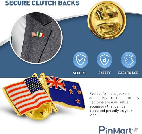 PinMart‘s USA and Canada Crossed Friendship Flag Enamel Lapel Pin - Country Flags Pins For Hats, Jackets, and Backpacks in Saudi Arabia