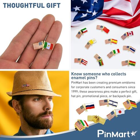 PinMart‘s USA and Canada Crossed Friendship Flag Enamel Lapel Pin - Country Flags Pins For Hats, Jackets, and Backpacks in Saudi Arabia