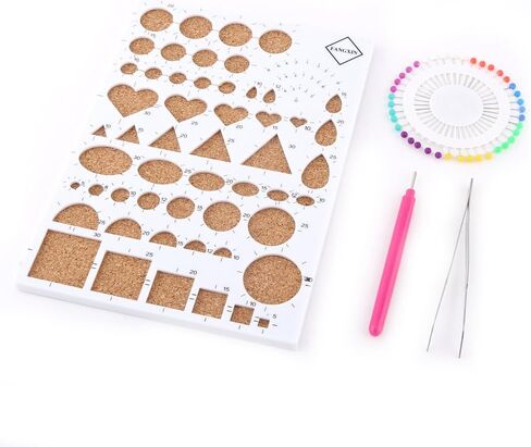 Zerodis 4 Colors Paper Craft Template Board Tweezer Pins Slotted Pen Quilling Tools Kit (White) in Saudi Arabia