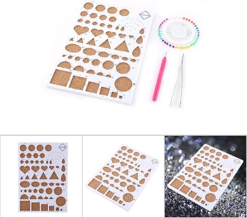 Zerodis 4 Colors Paper Craft Template Board Tweezer Pins Slotted Pen Quilling Tools Kit (White) in Saudi Arabia