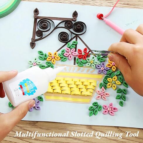 Hilitand Paper Quilling Kit, DIY Quilling Paper Craft Rolling Set Slotted Tools Strips Tweezer for Decoration in Saudi Arabia
