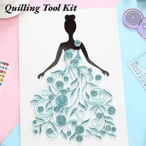Hilitand Paper Quilling Kit, DIY Quilling Paper Craft Rolling Set Slotted Tools Strips Tweezer for Decoration in Saudi Arabia