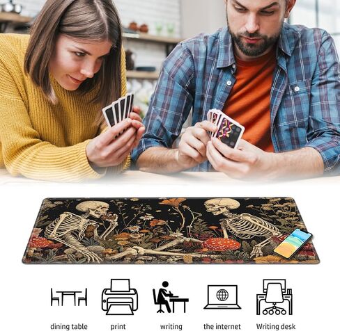Playmat for MTG ، حصيرة اللعبة 27.5 × 15.74 بوصة ، ودعم غير متكافئ TCG وحصيرة ألعاب اللوح للبطاقات ، والفطر المكتبي Mousepad Skull in Kuwait