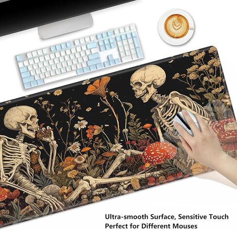 Playmat for MTG ، حصيرة اللعبة 27.5 × 15.74 بوصة ، ودعم غير متكافئ TCG وحصيرة ألعاب اللوح للبطاقات ، والفطر المكتبي Mousepad Skull in Kuwait