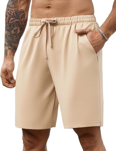 شورت رجالي كاجوال من COOFANDY برباط خصر مطاطي خفيف الوزن ومطاط للصيف مع جيوب in Kuwait