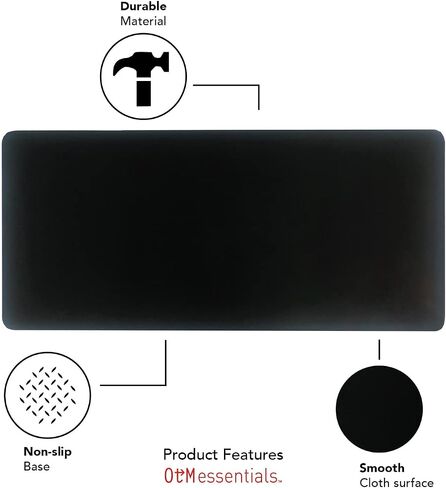 OTM Essentials University of Georgia Classic Cloth Desk Mat, Durable Office Supplies, Non-Slip Base, Responsive Desk Pad with Smooth Cloth Surface, Black in Saudi Arabia
