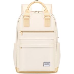 Laptop backpack for women,Waterfloor travelback fit 15.6 inch laptop,Laptop backpack can also mens gifts,white (pink)