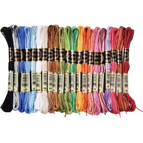 21 Skeins 183 Yards 6 Strands Variegated Embroidery Floss Cross Stitch Threads Gradient Color Friendship Bracelet String Thread for Jewelry Making Bracelet Knitting Stitching Craft Supplies