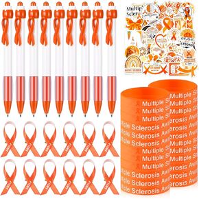 Zhanmai 250 PCS Throucler Throughit Awarness Kit 50 Silicone Wristband Bracelet 50 Awarness Ribbon 50 Dins