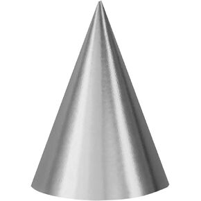 Amscan Unisex Chic Silver & Gold Foil Cone Party Hats - Perfect for Birthday Celebrations