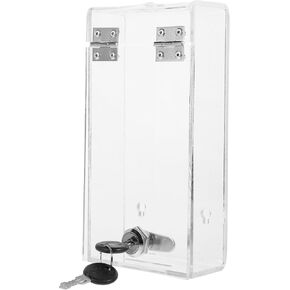 TEHAUX Transparent Acrylic Lock Box for Mobile Phones, Secure Employee Phone Locker with Charging Port, 7.79 X 3.93 X 1.96 Inch, Ideal for Office and Home Use