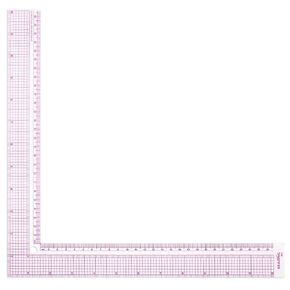 12 Inch Clear Sewing Rule, Plastic L-Square Sewing Ruler with Clear Scale, Framing Measuring Tool Supplies for Pattern Making Fabric Sewing French Curve Sewing Craft Tool with Grid Lines（Pink）