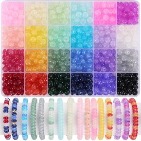 720pcs Abacus Glass Beads for Bracelet, Crystal Beads for Jewelry Making, 24 Colors Gemstone Rondelle Beads Spacer Beads for Bracelet Necklace DIY Crafts Jewelry Making, 5x8mm