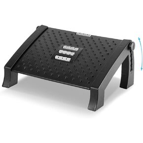 Foot Rest Footrest Under Desk,Adjustable Office Stool Ergonomic with 6 Height Position and Roller Massage, ABS Thickened - Easy to Clean, Anti-Slip and Silent for Home Office