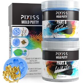 Mold Putty Silicone Mold Making Kit, Super Easy 1:1 Mix Mold Putty, 7/8 Lb (400 Grams), Makes Strong Reusable Silicone Molds