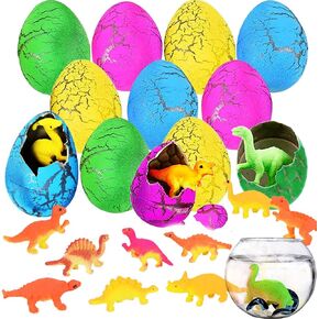 12Pcs Hatching Growing Dinosaur Eggs Toys, Dinosaur Egg That Hatch in Water, Kids Novelty Toy Science Kits for Easter Basket Stuffers, Easter Egg Hunt Easter Party Favors Classroom Prize Toys