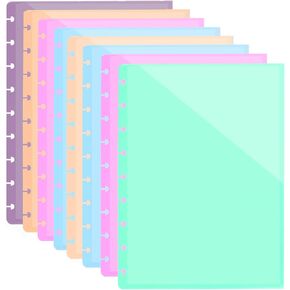9 Discbound Pocket Divider, 7 X9.25 Inches Tul Notbook Plastic Colored Divider for Small Binder Folder Planner Inserts Pocket 8pcs Index Dividers for Office Home School