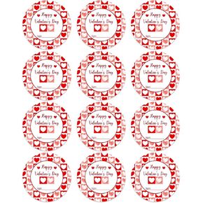Happy Valentine's Day Stickers Valentine's Day Gift Tags Stickers 1.5" Valentine to from Labels Heart Stickers for Envelopes Seal Boxes Cards Valentines Party Favor Decorations