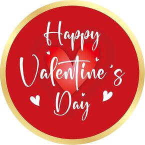 Anwyll Valentines Day Gift Stickers,Red Happy Valentine's Day Heart Stickers,60Pcs 2Inch Gold Foil Valentines Day Love Stickers,Valentines Day Envelope Seal Label Stickers for Card Gift Wrap Adult Kid