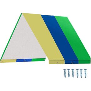 Swing Set Replacement Tarp, 52" x 89" Waterproof Playground Replacement Canopy Kids Playground Roof Canopy Cover Backyard Playset Canopy Replacement for Outdoor Swing(Green &Blue&Yellow)