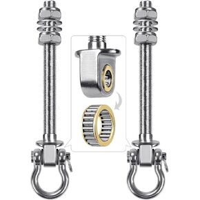 SELEWARE Heavy Duty Swing Hangers with Silent Bearings, 1500LB Capacity Stainless Steel Swing Hardware Kit (2 Pack), M10 x 9" Bolts for Wood/Steel Beams, Porch Swings, Yoga Hammocks, Gym Rings
