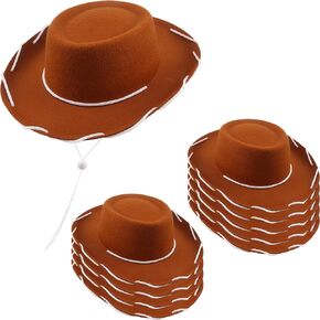 10 Pack Kids Cowboy Hat Felt Western Cowgirl Hat for Boys Girls Birthday Halloween Cowboy Theme Party Supplies