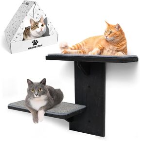Cat Wall Shelves Black This cat Shelves for Wall has Two Steps.The cat Shelves Climbing is cat Shelf for Wall.The Wall cat Shelves, cat Steps for Wall, is Black Wall cat Tree