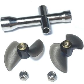 2pcs أجزاء المروحة H102 لـ H102 H120 TKKJ H100 H102 H106 H108 RC BOAT PARTS ، H102 RC BOAT Propeller with Nuts and Wretch