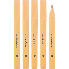 DIVERSEBEE Bible Highlighters with Soft Chisel Tip, 5 Pack Single Color Pens No Bleed, Quick Dry, Cute Aesthetic Markers for Bible Study Journaling Supplies (Yellow)