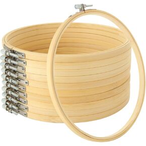 QTLCOHD 20 Pieces 6 Inch Embroidery Hoops Bulk Bamboo Circle Cross Stitch Hoop Ring for Embroidery Crafts, DIY Hand Sewing