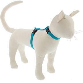 Lupine Cat and Small Pet H-Style Harness 1/2" Wide Aqua with 9" to 14" Adjustable Girth