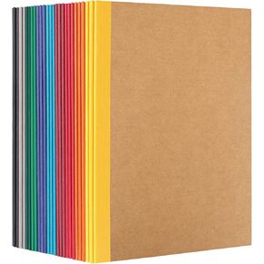 EOOUT 26 Pack A5 Kraft Notebooks, Composition Notebooks, Lined Journals Bulk with Rainbow Spines, 10 Colors, 60 Pages Lined Paper for Kids, Women Girls, School Office Supplies
