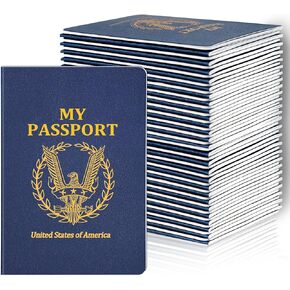 30PCS Blank Passport Notebook Passport Books for Kids Blue Passport Notebook 4 × 5.5inch Passport Passport Prosend Passports للعودة إلى مدرسة الحفلة المدرسية.