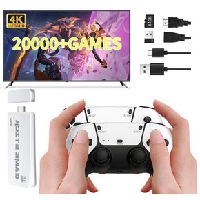 Wireless Retro Handheld Game Console, Retro Game Console, Built-in 20,000+ Plug-and-Play Retro Video Games, Equipped with 9 Classic simulators, 4K HD HDMI Output and Dual 2.4G Wireless Controller