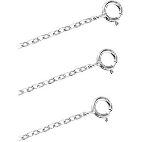 kiniza 3 Pieces S925 Sterling Silver Necklace Extenders Chain,Silver Plated Necklace Bracelet Ankle Extenders Chain Set for Jewelry Making, Durable and Removable, 1inch, 2inch, 3inch